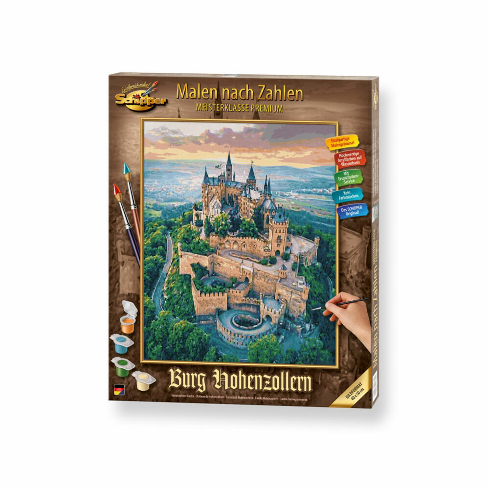 Schipper Malen nach Zahlen Burg Hohenzollern, Meisterklasse Premium, Malvorlage, Wandbild, 40 x 50 cm, 609130882