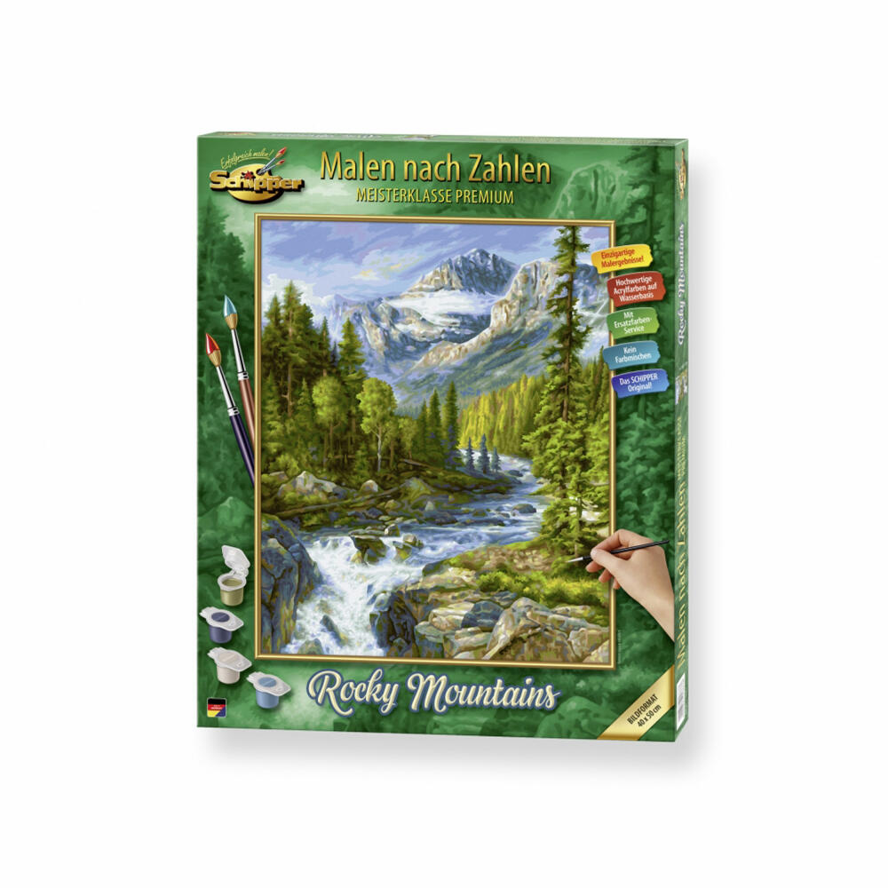 Schipper Malen nach Zahlen Rocky Mountains, Meisterklasse Premium, Malvorlage, Wandbild, 40 x 50 cm, 609130883