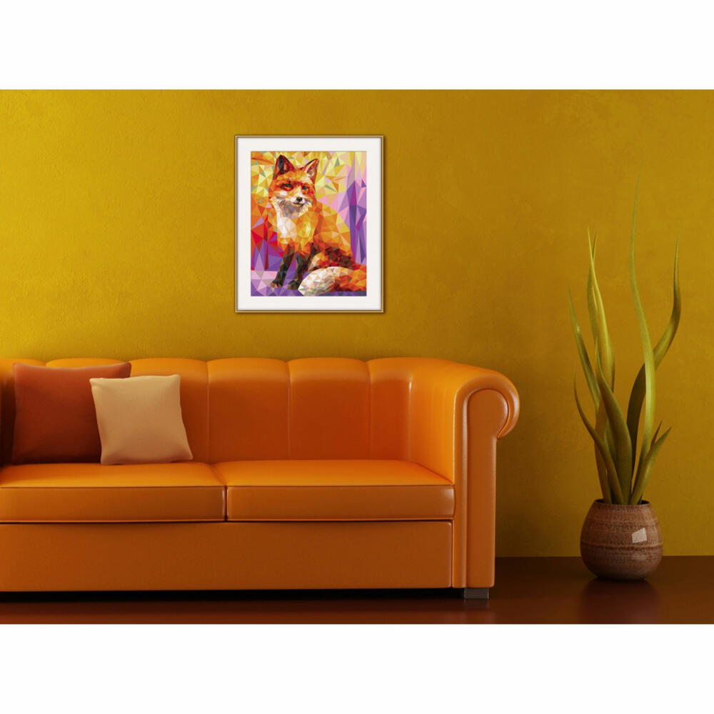 Schipper Malen nach Zahlen Polygon Art Fuchs, Meisterklasse Premium, Malvorlage, Wandbild, 40 x 50 cm, 609130863