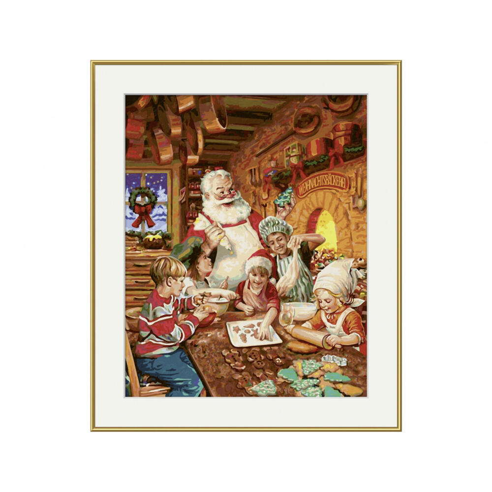 Schipper Painting by Numbers Christmas Bakery, Master Class Premium, Coloring Page, Wall Picture, 40 x 50 cm, 609130890