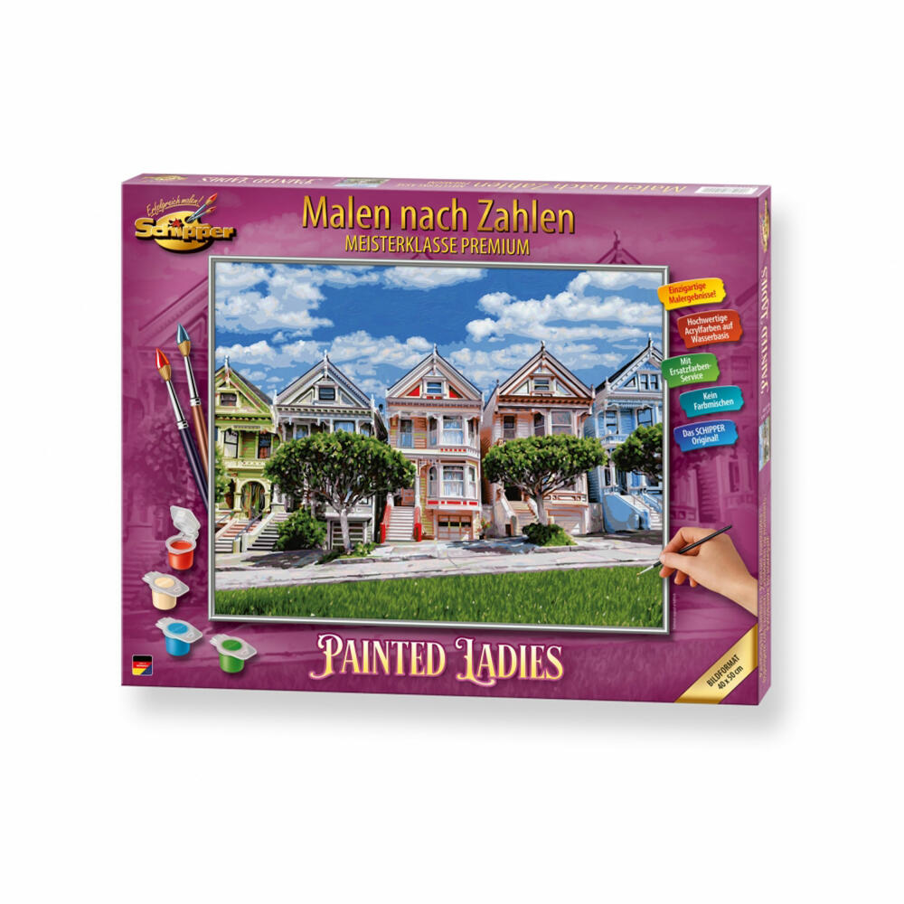 Schipper Painting by Numbers Painted Ladies, Master Class Premium, Coloring Page, Wall Picture, 40 x 50 cm, 609130900