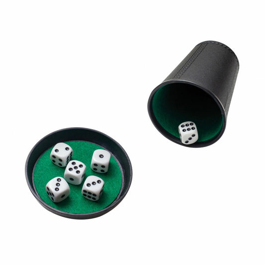 Noris Würfelbecher Set, mit Deckel, Würfel Becher, Knobelbecher, Würfel, 606152776