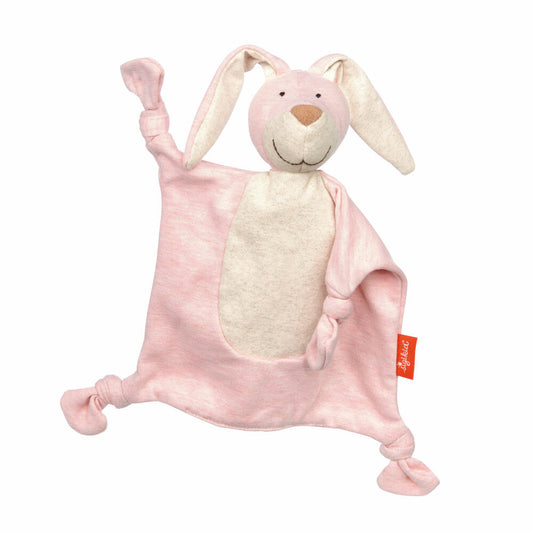 sigikid Jersey-Tuch Hase Tiny Tissues, Schnuffeltuch, Schmusetuch, Kuscheltuch, Baumwolle, Rosa, 26 cm, 39809
