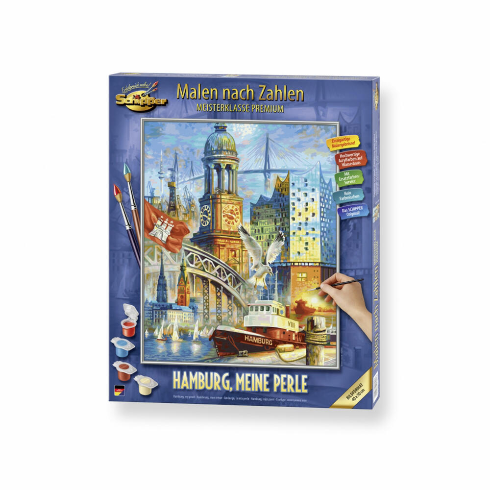 Schipper Painting by Numbers Hamburg, my pearl, Master Class Premium, painting template, wall picture, 40 x 50 cm, 609130891