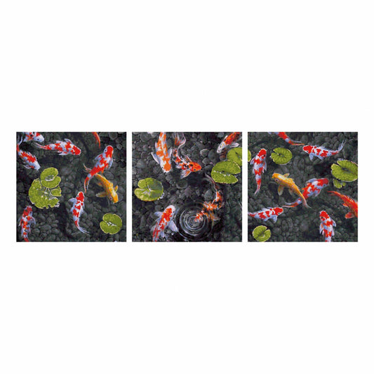 Schipper Painting by Numbers Koi - Jewel in the Fish Pond, Master Class Triptych, Coloring Page, Mural, 609470860