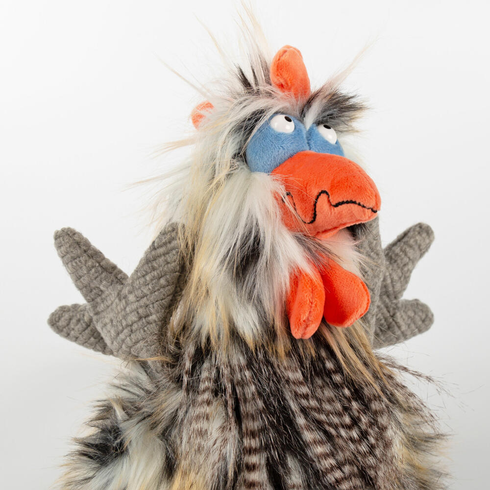 sigikid Tour de Poule Kikeriki, Kuscheltier, Stofftier, Schmusetier, Grau, 26 cm, 42992