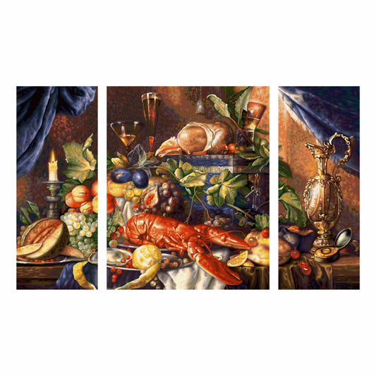 Schipper Malen nach Zahlen Prunkstillleben, Meisterklasse Triptychon, Malvorlage, Wandbild, 609260864