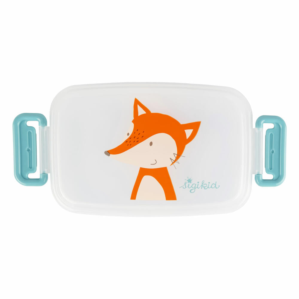 sigikid Brotdose Fuchs, Brotbox, Lunchbox, Kinder, Kunststoff, 9 x 17.5 cm, 25365