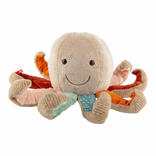 sigikid Patchwork Sweety Krake Yellow, Kuscheltier, Plüschtier, Schmusetier, Polyester, 26 cm, 43232