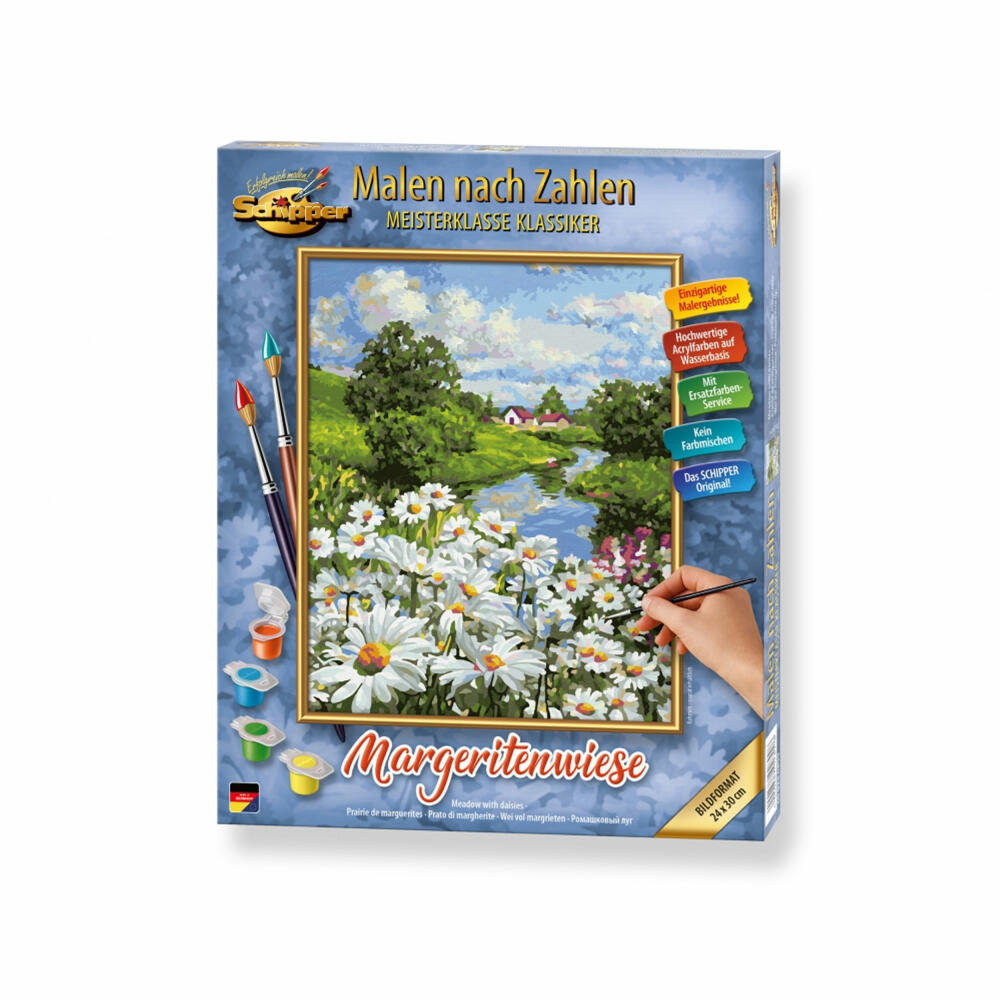 Schipper Malen nach Zahlen Margeritenwiese, Meisterklasse Klassiker, Malvorlage, Wandbild, 24 x 30 cm, 609240899