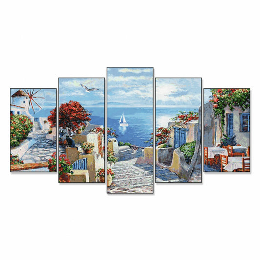 Schipper Painting by Numbers Mykonos, Master Class Polyptych, Painting Template, Wall Picture, 132 x 72 cm, 609450797
