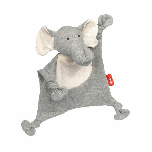 sigikid jersey cloth elephant Tiny Tissues, comfort blanket, cuddly blanket, cotton, gray, 26 cm, 39808
