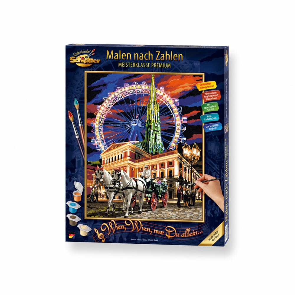Schipper Painting by Numbers Vienna, Vienna only you alone, Master Class Premium, Coloring Page, Wall Picture, 40 x 50 cm, 609130508