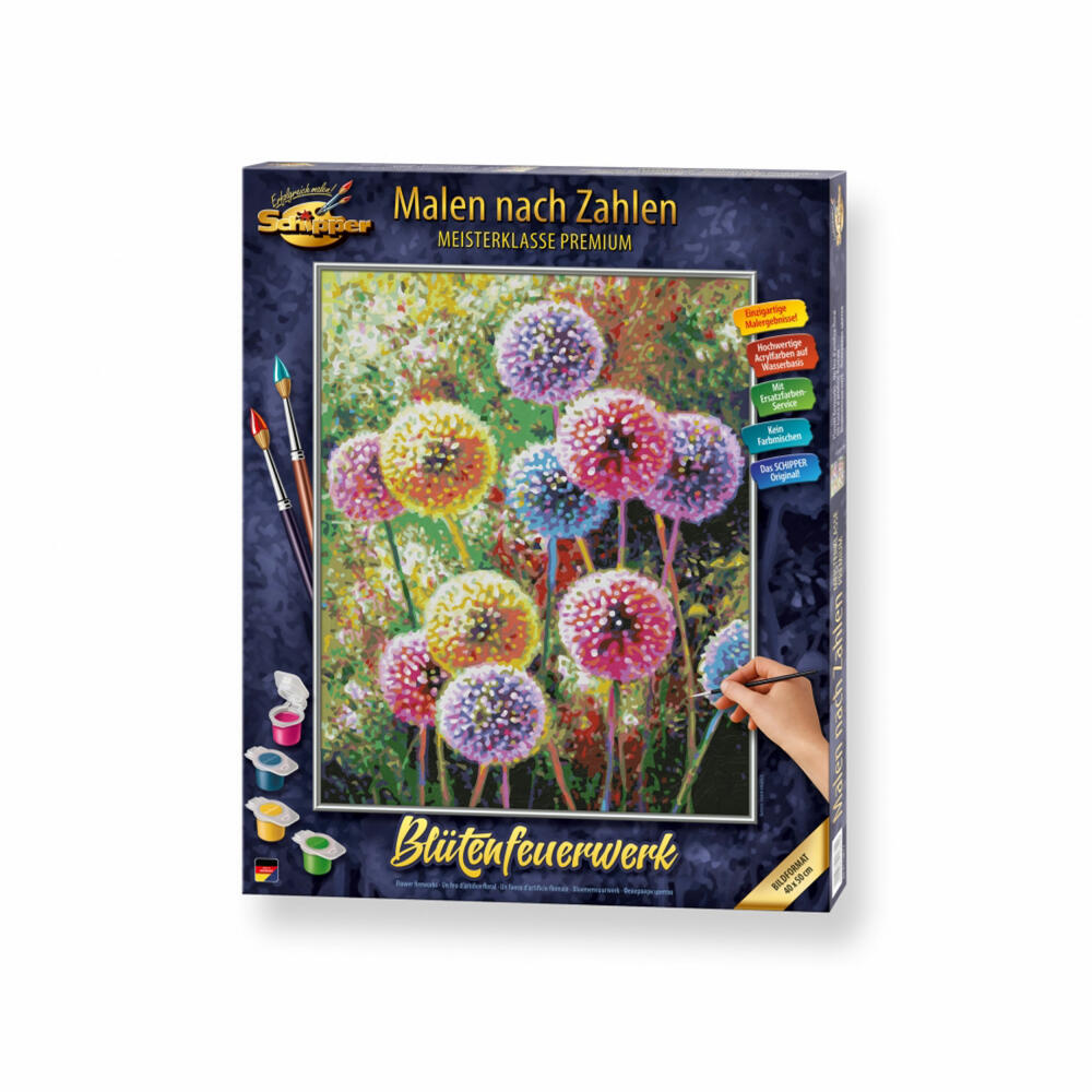 Schipper Malen nach Zahlen Blütenfeuerwerk, Meisterklasse Premium, Malvorlage, Wandbild, 40 x 50 cm, 609130872