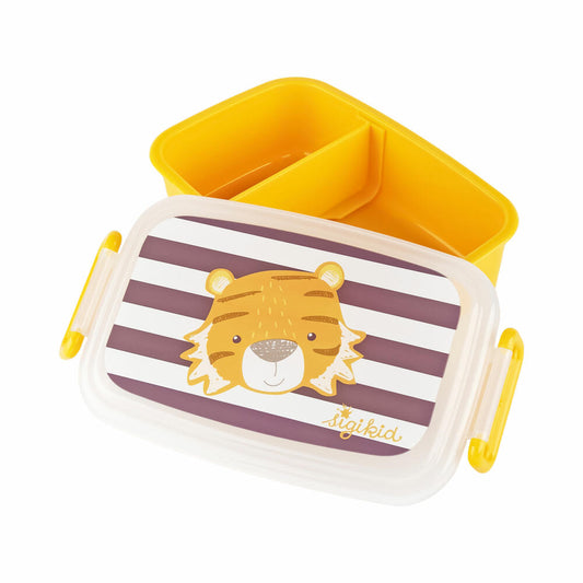 sigikid Brotdose Tiger, Brotbox, Lunchbox, Kinder, Kunststoff, 9 x 17.5 cm, 25369