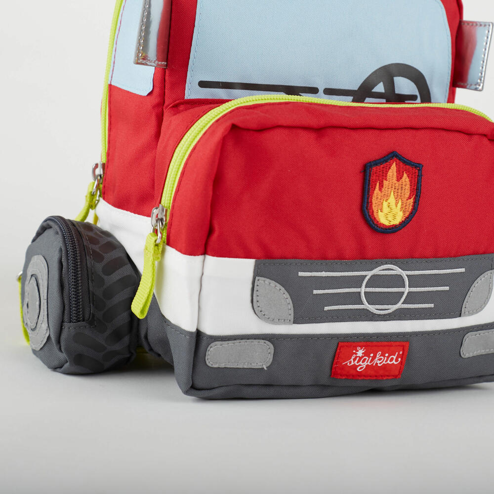 sigikid Rucksack Feuerwehrauto, Kinderrucksack, Kindergartentasche, Kinder, Feuerwehr, Polyester, Rot, 25251