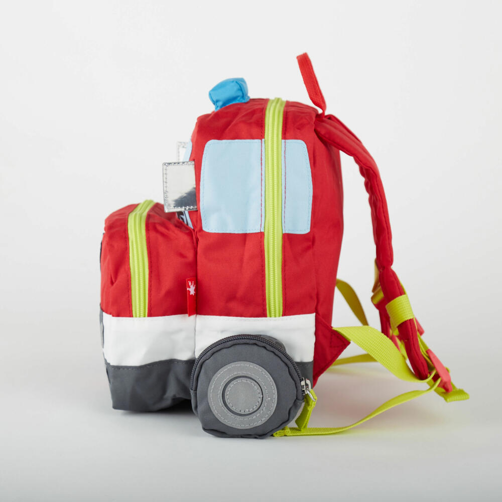 sigikid Rucksack Feuerwehrauto, Kinderrucksack, Kindergartentasche, Kinder, Feuerwehr, Polyester, Rot, 25251