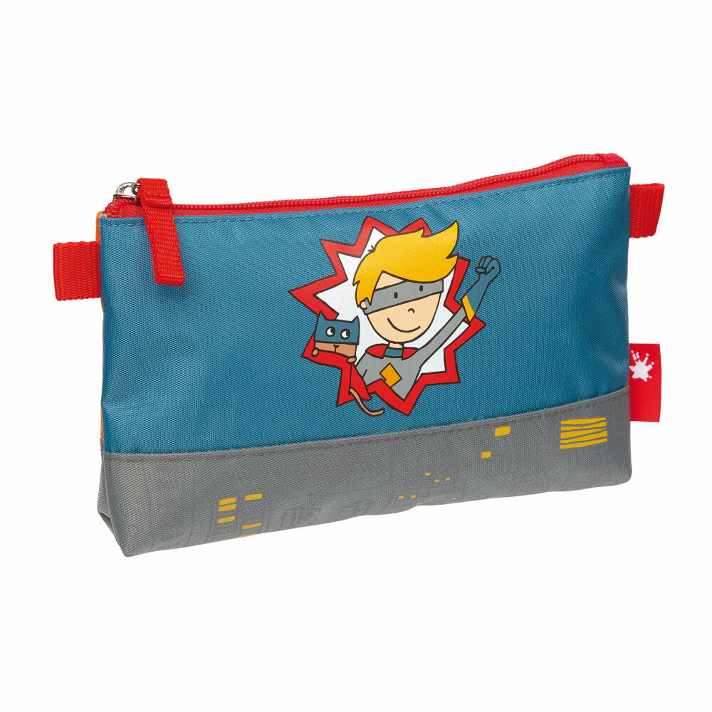 sigikid Kulturtasche Pille Power, Utensilo, Kulturbeutel, Mäppchen, Federmäppchen, Kinder, Nylon, Grau, 25002