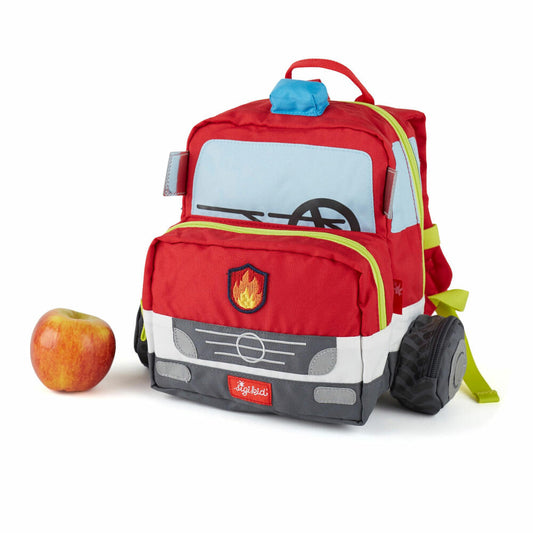sigikid Rucksack Feuerwehrauto, Kinderrucksack, Kindergartentasche, Kinder, Feuerwehr, Polyester, Rot, 25251