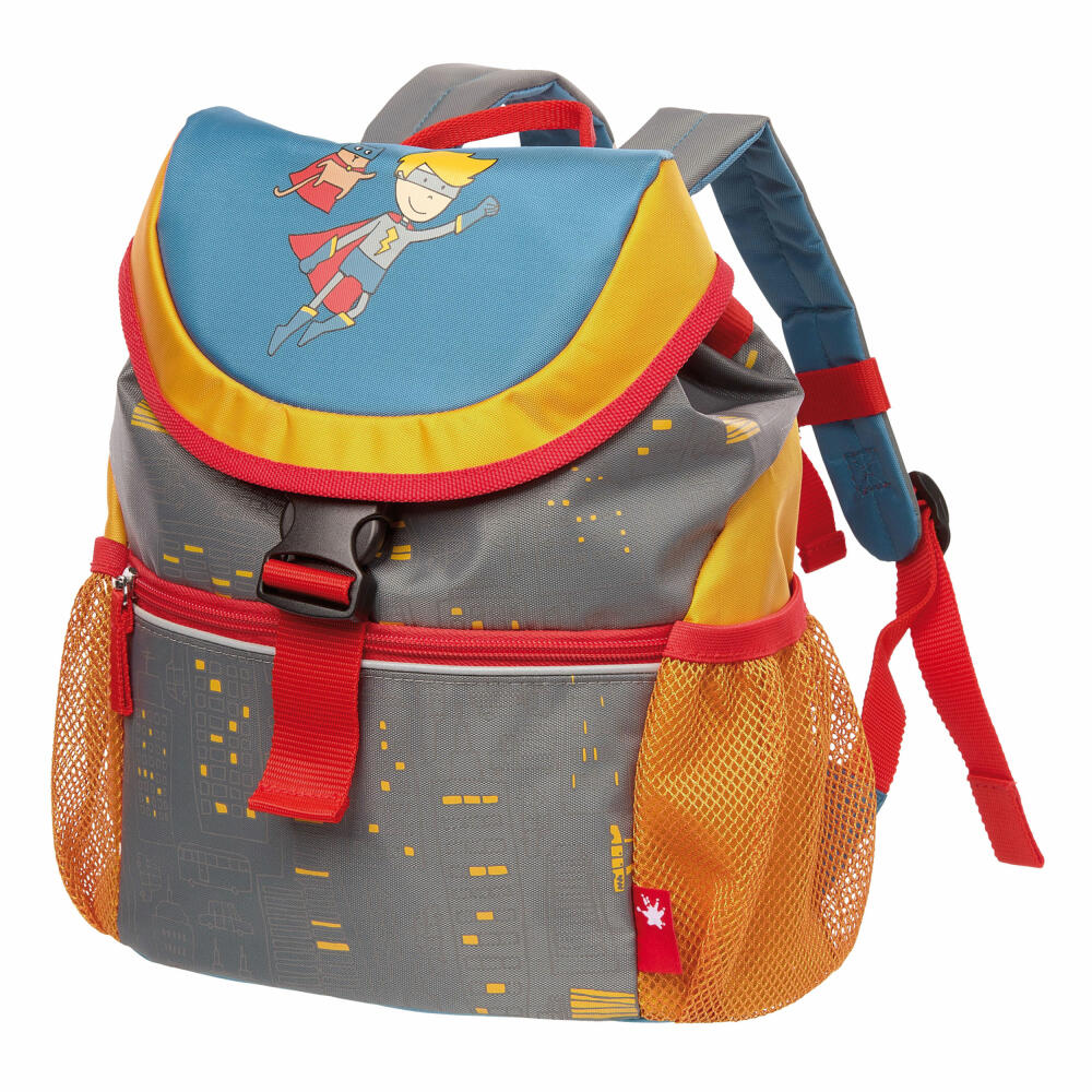 sigikid Rucksack Groß Pille Power, Kindergartenrucksack, Kindergartentasche, Kindergarten Tasche, Jungen, Nylon, Grau, 9 L, 24998