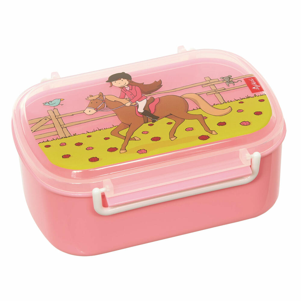 sigikid Brotzeitbox Gina Galopp, Brotbox, Brotdose, Butterbrotdose, Vesperdose, Kinder, Kunststoff, Rosa, 25006