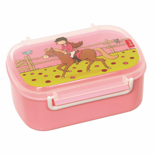 sigikid Brotzeitbox Gina Galopp, Brotbox, Brotdose, Butterbrotdose, Vesperdose, Kinder, Kunststoff, Rosa, 25006