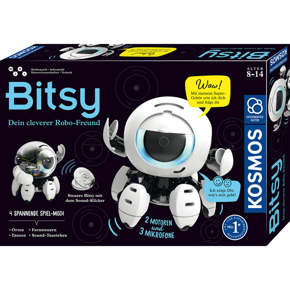 KOSMOS Bitsy - Dein cleverer Robo-Freund, Roboter, Baukasten, Experimente, Fernsteuerung, 621094