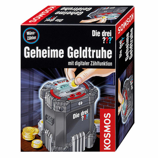 KOSMOS Detectives The Three ??? Secret Money Chest with Digital Counting Function, Money Chest, Money Box, Savings Box, Ages 8 and Up, 630959