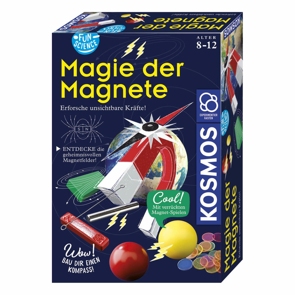 KOSMOS Fun Science Magie der Magnete Experimentierkasten, Magnet Experimente, Magnete, ab 8 Jahren, 654146