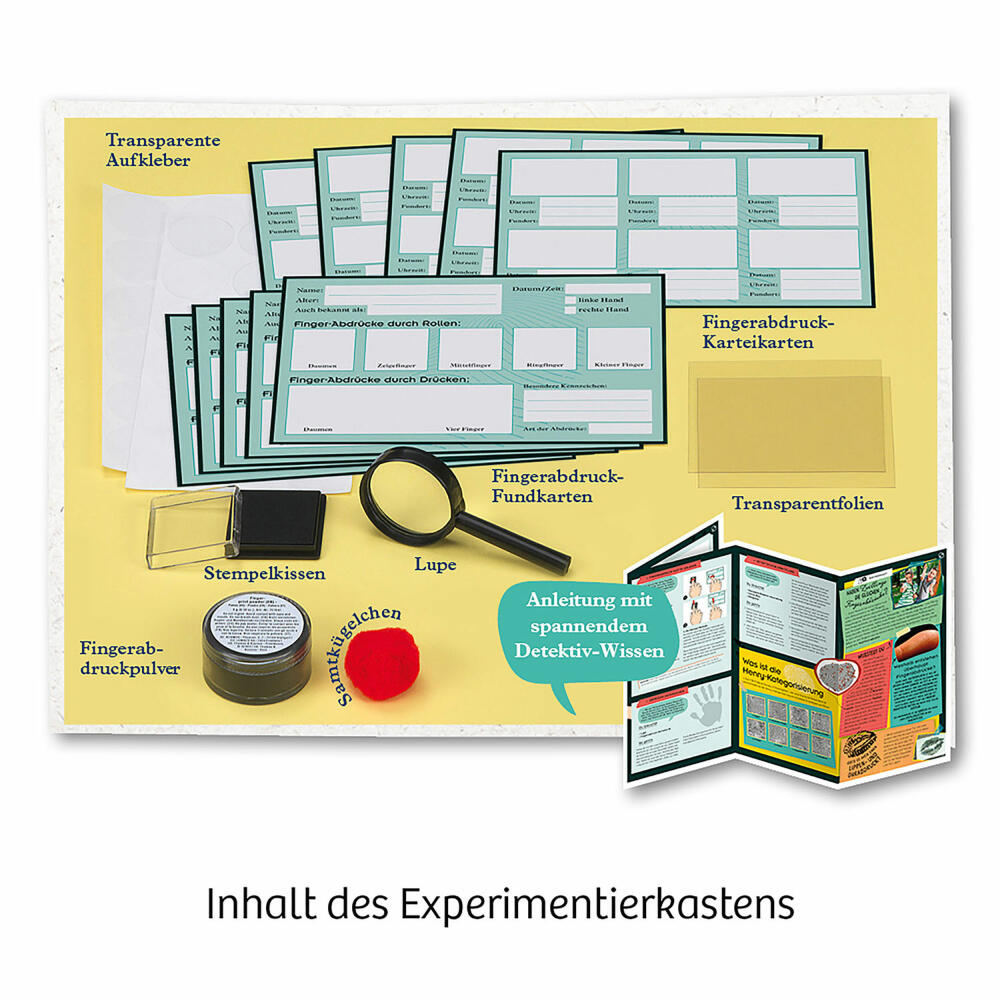 KOSMOS Finger-Abdrücke, Detektiv-Experimente, Experimentierkasten, Experimentier Kasten, ab 8 Jahren, 657796