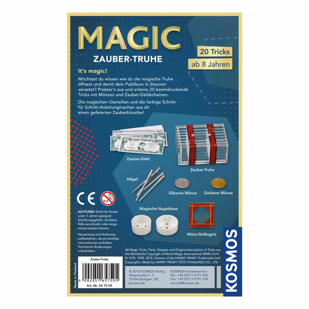 KOSMOS Experiment Boxes Bring-Along Experiments Magic Chest, Magic Tricks, Experiment Box, Experiment Box, from 8 years, 657505