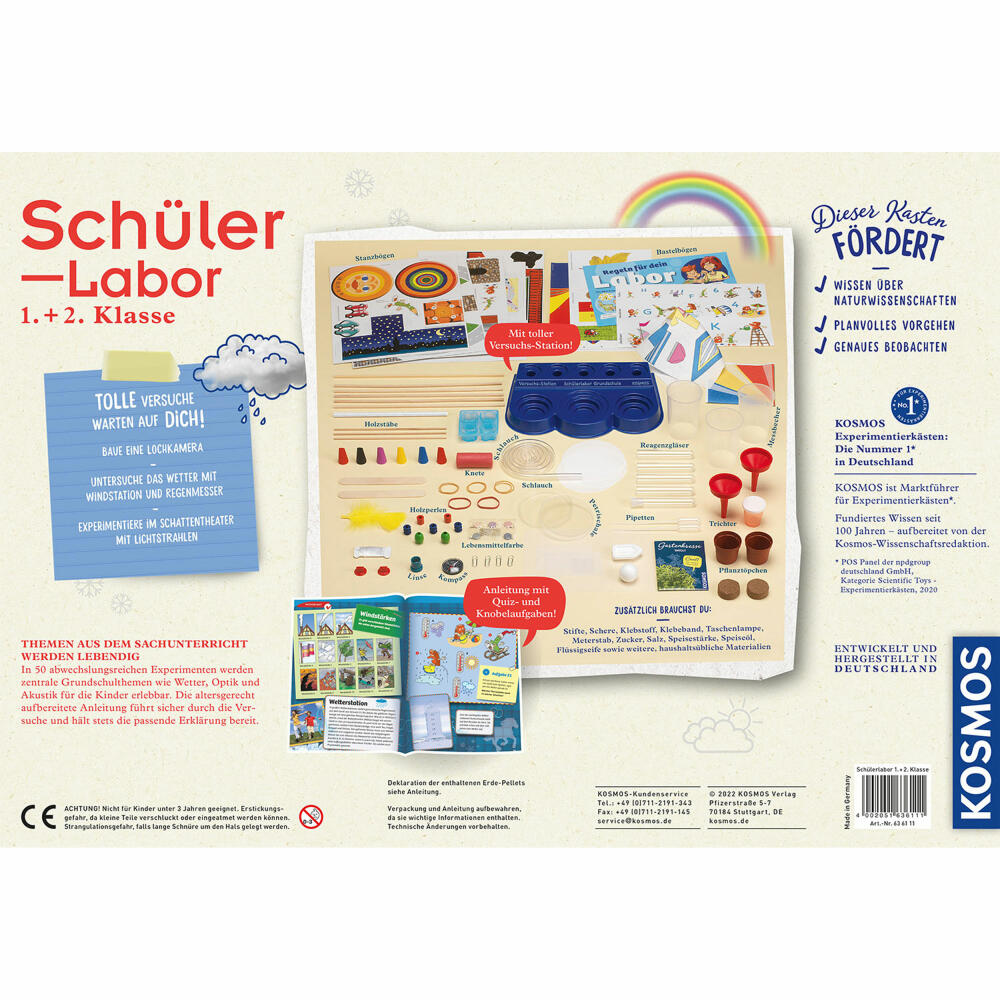 KOSMOS Schülerlabor 1. + 2. Klasse, Experimentierkasten, Experimente, Labor, 636111