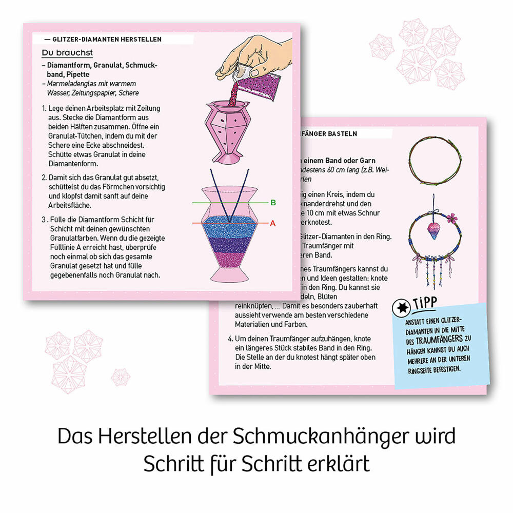 KOSMOS Glitzer-Diamanten, Experimentieren, Basteln, Lernen, Entdecken, ab 8 Jahren, 657758