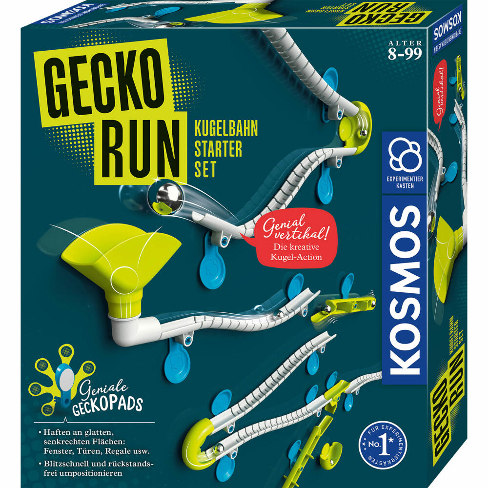 KOSMOS Gecko Run - Starter Set, Marble Run, Ball Track, Construction Kit, Experimenting, 620950