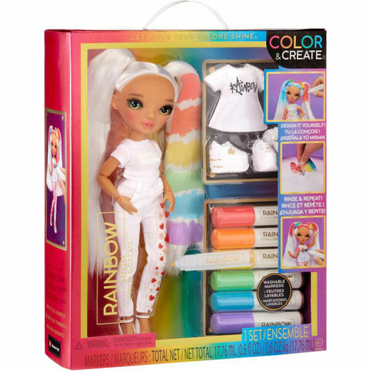 Rainbow High Color &amp; Create Fashion Doll Green Eyes, Fashion Doll, Dress Up Doll, Doll, 500407EUC