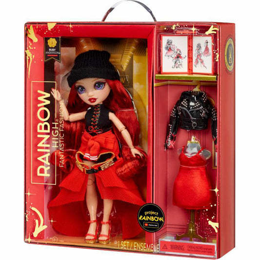 Rainbow High Fantastic Fashion Doll- Ruby Red, Fashion Doll, Dress-up Doll, Doll, 587323EUC