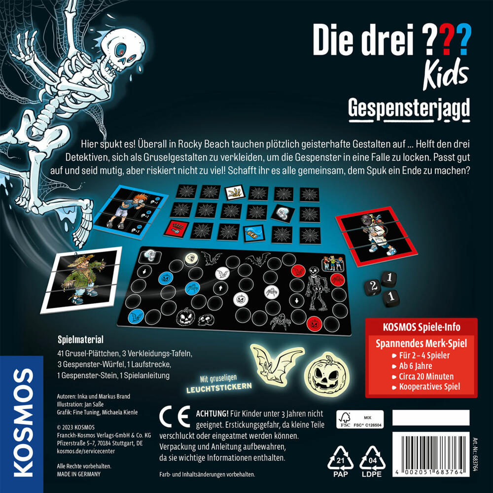 KOSMOS The Three ??? Kids Ghost Hunt, Cooperative Memory Game, Children's Game, Family Game, Ages 6 and Up, 683764