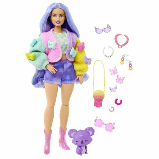Mattel HKP95 Barbie Extra Doll 20 - Lavender Hair/Butterfly Clips