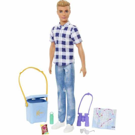 Mattel HHR66 Barbie Abenteuer zu zweit Ken Camping-Puppe und Zubehör. Spielzeug für Kinder ab 3