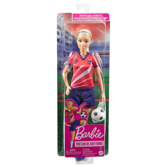 Mattel Barbie Fußballspielerin Puppe Blond, Modepuppe, Anziehpuppe, Spielzeug, HCN17