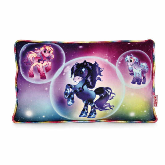 NICI Green Pony Stars Kissen, Kopfkissen, Kuschelkissen, Dekokissen, 43 x 25 cm, 48757