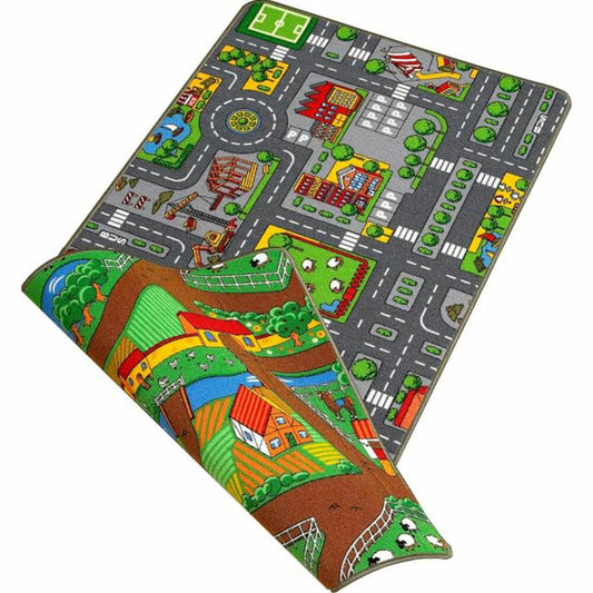 Meubinex reversible play carpet, play carpet, street carpet, children's carpet, car, 100 x 190 cm, 49820010