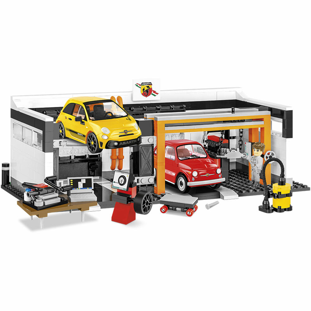 COBI Klemmbausteinset Abarth Racing Garage, Auto, Fahrzeug, Youngtimer Collection, Klemmbausteine, Kunststoff, 600 Teile, 24501
