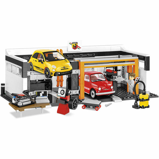 COBI Klemmbausteinset Abarth Racing Garage, Auto, Fahrzeug, Youngtimer Collection, Klemmbausteine, Kunststoff, 600 Teile, 24501