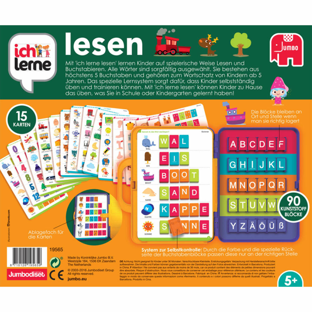 Jumbo Games I learn to read, educational game, children's game, spelling, capital letters, 19565