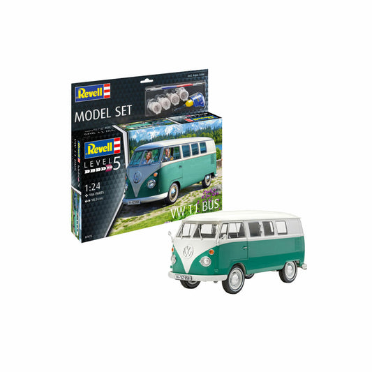 Revell Model Set VW T1 Bus, Bulli, Modellbausatz, Modell Bausatz, 146 Teile, ab 13 Jahre, 67675