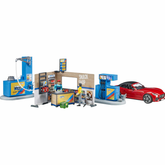 Bruder bworld gas station with washing area, play world, play figure, toy, figures, 62111
