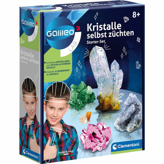 Clementoni Galileo Grow your own crystals Starter Set, Experiment Kit, Crystal Growing, from 8 years, 69269
