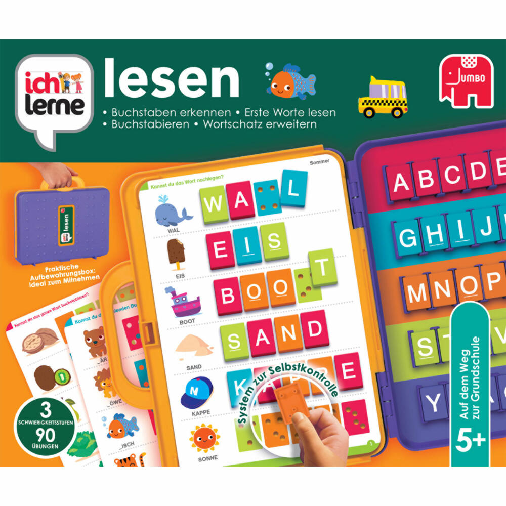 Jumbo Games I learn to read, educational game, children's game, spelling, capital letters, 19565