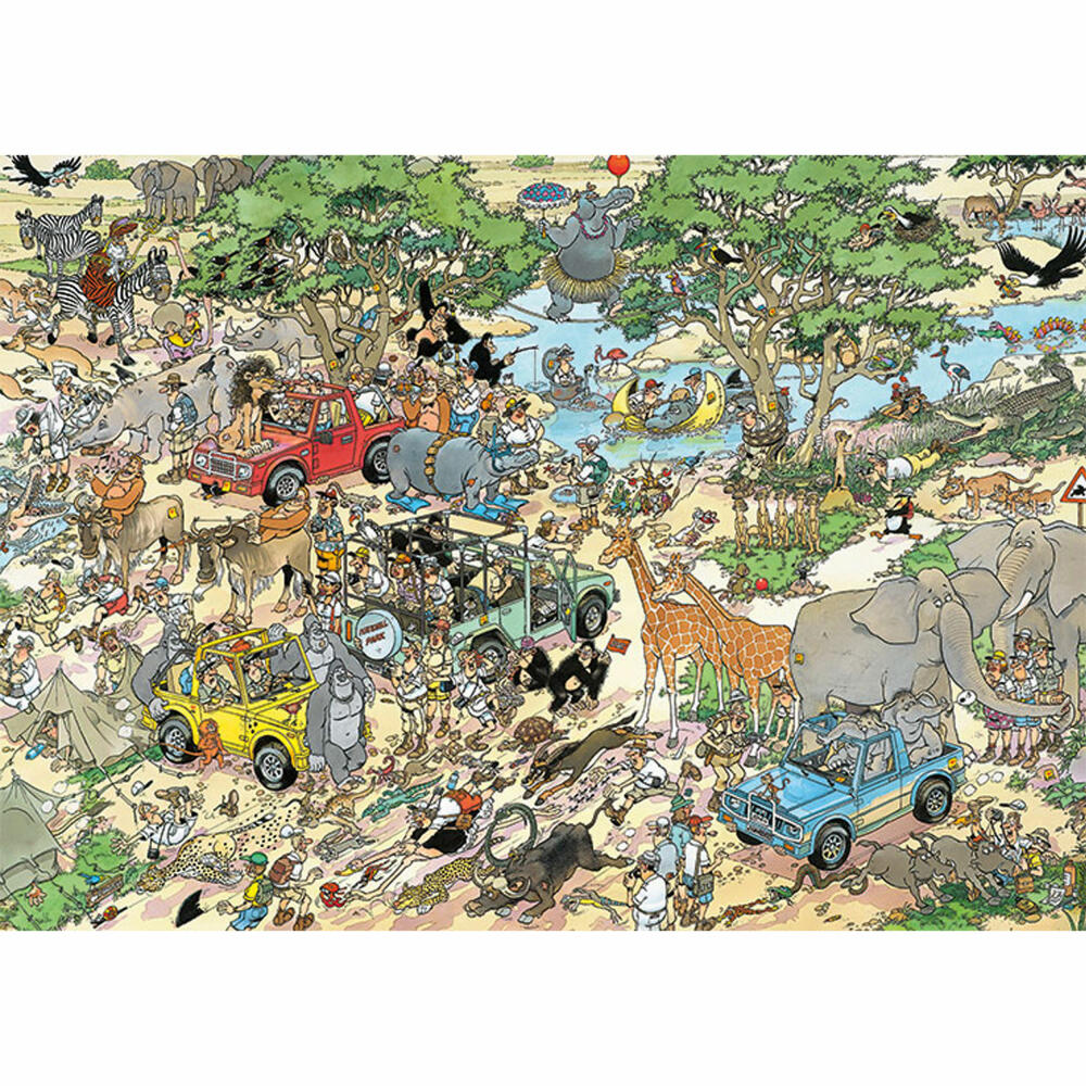 Jumbo Spiele Jan van Haasteren - Safari & Sturm, Puzzle, Erwachsenenpuzzle, Puzzlespiel, 2 x 1000 Teile, 19001